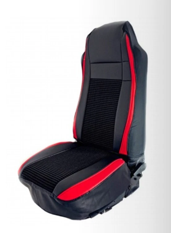 Seat Cover w/Pocket - RED Trim Leatherette Peterbilt Freightliner Kenworth - Image 1 of 1