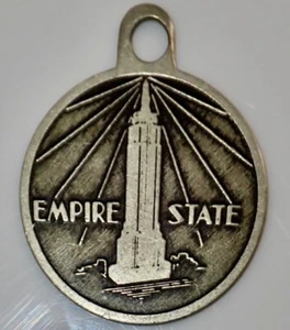 Antique Empire State Building Souvenir 2 Sided Pendant Vintage Souvenir Medal - Picture 1 of 4