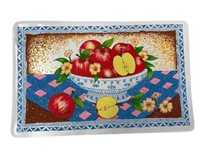 4 TOVAGLIETTE AMERICANE COLAZIONE MORBIDO PVC DECORO CESTI DI FRUTTA CM 44X28 - Imagen 1 de 5