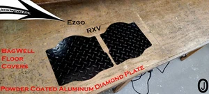 Carro de golf Ezgo RXV recubierto en polvo bolsa con placa de diamante de aluminio cubiertas de piso pozo - Imagen 1 de 8