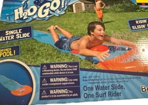Bestway H2O GO! 18' Double Water Slip N and Slide Kid's Pool Toys Outdoor Summer - Picture 1 of 5