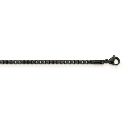 Stainless Steel Polished Blue/Gray IP-plated 2.5mm 18in Box Chain - Image 1 of 2