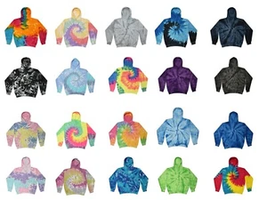 Tie Dye Multi-Color Hoodies, Kids Sizes 80% Cotton, L/S, Pockets No Zipper  - Picture 1 of 38