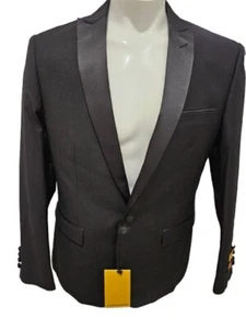 Black Tuxedo Jacket With Satin Lapels by Alberto Nardoni Size 40S NWT $25 S07 - Picture 1 of 2