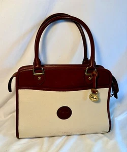 🎁 Borsa a mano vintage Dooney & Bourke in pelle per tutte le stagioni crema ciottoli - Foto 1 di 16