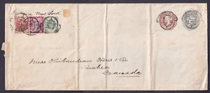 1895 10d + 2 1/2d Stationery Envelope + Jubilee 1/2d + 10d + 1/- London - Quebec - Picture 1 of 2