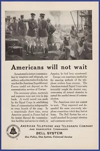Vintage 1925 AMERICAN TELEPHONE & TELEGRAPH BELL SYSTEM Phone Ephemera Print Ad - Picture 1 of 1