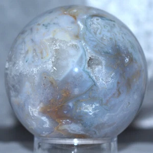 Splendida sfera di agata drusa con supporto 3"/618 grammi - Foto 1 di 9