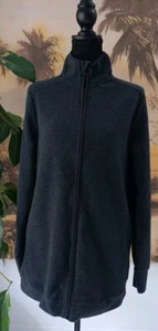 Women's Avia Charcoal Gray High Neck Jacket Size Med Mid-Length Pebbled Texture - Picture 1 of 12