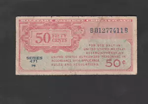 USA Military Payment Certificate 50 Cents (1947) P-M11 , Good - Picture 1 of 2
