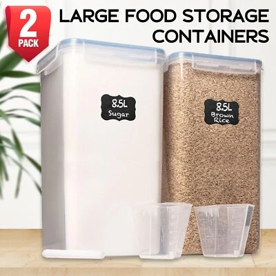 Conjunto de 2-8 recipientes extragrandes de armazenamento de alimentos 8,5 L com tampas herméticas varejo - Imagem 1 de 4