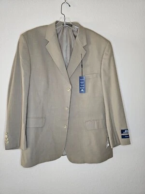 Stafford Sport Coat Mens 46R Classics Tan 100% Wool Button Jacket Blazer NWT - Image 1 of 4