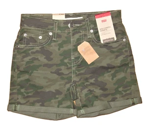 NWT Levi's Camouflage Mid Length Cuffed Shorts Size 00 Waist 24 MSRP $49.50 - Picture 1 of 2