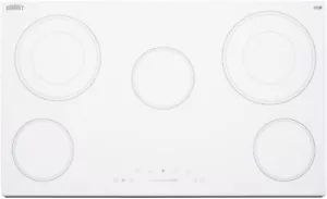 Summit 36in wide 5 burner smooth top cooktop in white with touch controls - Picture 1 of 3