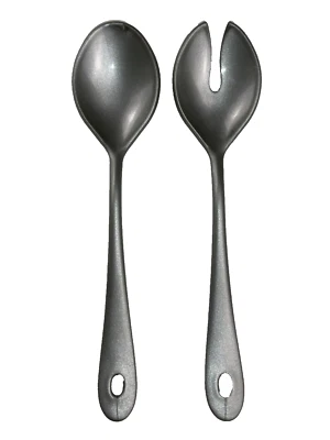 MEPRA Italy Salad Server Pair - Spoon and Fork - Silver Plastic - Image 1 of 4