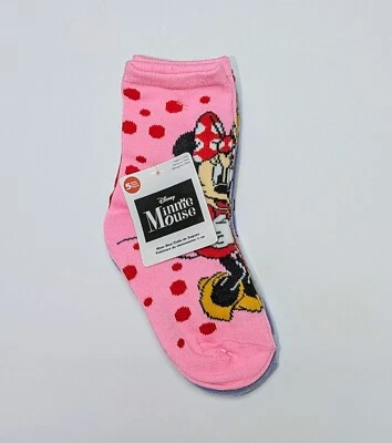 Meias Disney Minnie Mouse e Margarida novas para meninas 5 pares de sapatos tamanho 7-10 - Imagem 1 de 4