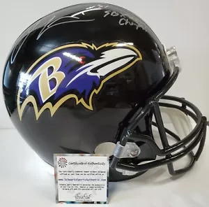 BALTIMORE RAVENS JAMAL LEWIS SIGNED INSCR FULL SZ REPLICA HELMET SCHWARTZ COA - Picture 1 of 4