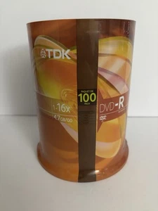 TDK DVD-R 1-16x 4,7 GB Recordable Disks 100er Pack Spindel - BRANDNEU & VERSIEGELT - Bild 1 von 4