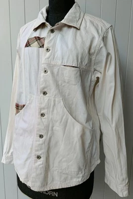 HAI Equipo Deportivo por Issey Miyake Donut Botones Bolsillos Blanco Denim Camisa de Trabajo M Foto 1 de 4