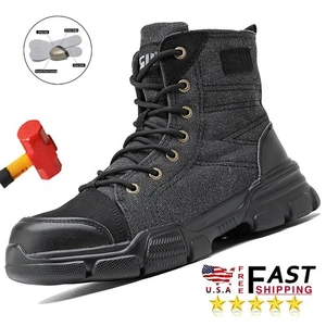 Steel Toe Work Shoes Slip Resistant Safety Work Boots for Men Hiking Sneakers US - Picture 1 of 33