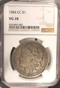 1884-CC Morgan Dollar NGC VG 10 Carson City - Picture 1 of 4