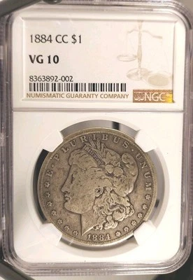 1884-CC Morgan Dollar NGC VG 10 Carson City - Image 1 of 4
