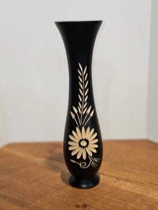 Vase Mangoholz geschnitzt Blume Wohndeko - Bild 1 von 9