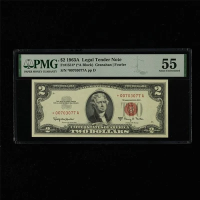 1963A Legal Tender Note 2 Dollars Fr#1514* PMG 55 About UNC - Image 1 of 4