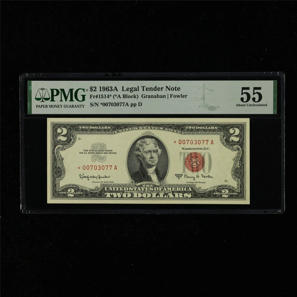1963A Legal Tender Note 2 Dollars Fr#1514* PMG 55 About UNC - Image 1 of 4