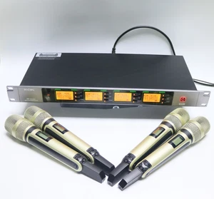 ULXD4Q LED Wireless 4 Microphone System 4 SKM9500 Handheld Mics 540-590MHz - Picture 1 of 10