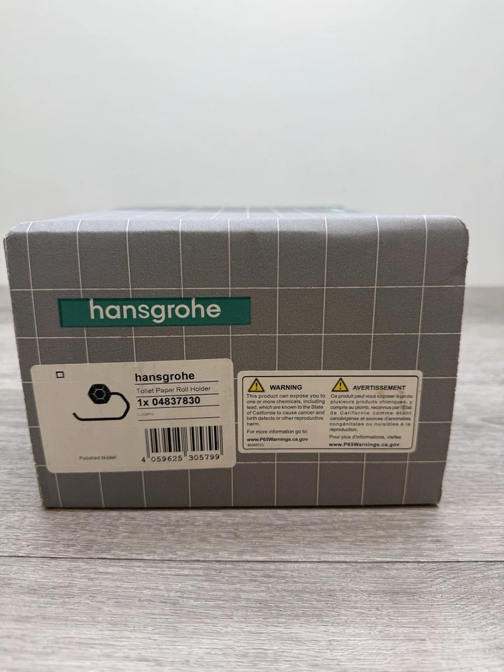 Hansgrohe 04837830 Soporte de papel higiénico montado en la pared Locarno, níquel *arañazos* Foto 1 de 4