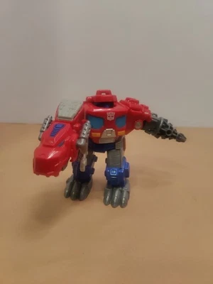 Transformers Rescue Bots Optimus Prime T-Rex Dinosaur 9" Figure Playskool - Image 1 of 4