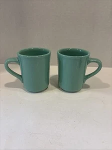 Vtg. Set of 2 HLC Homer Laughlin Co. Fiesta Retired Sea Mist Denver Coffee Mug - Picture 1 of 13
