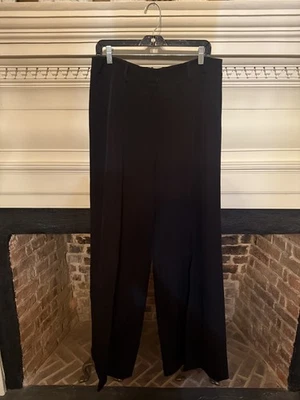 Pantalones de vestir Milly tiro medio pierna acampanada negro poliéster talla 14 diseñador carrera Foto 1 de 4