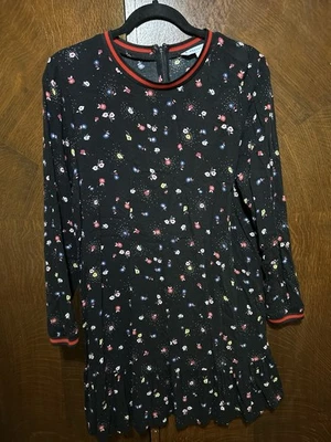 Платье с цветочным узором женское Pop Sugar с воланами подол с длинным рукавом размер большой  - Изображение 1 из 4