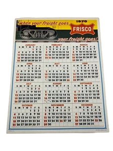 Calendario Frisco Vintage 1970 Quando Va Il Tuo Trasporto 7”x 9” Ferrovia Diesel - Foto 1 di 2