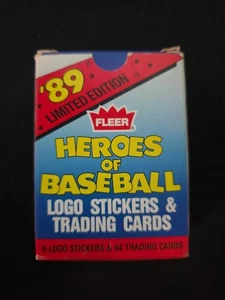 1989 Fleer Heroes of Baseball box set with 44 trading cards & 6 logo stickers - Picture 1 of 2