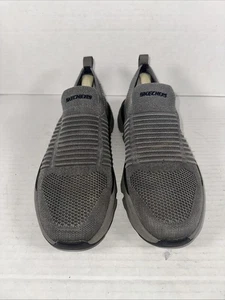 Skechers Shoes Mens 8.5 Charcoal Canvas Stretch Relaxed Air Cooled Sneakers - Picture 1 of 8