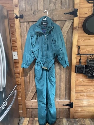 Винтажный женский лыжный костюм Nordica 12 ретро 90-е цветной блок цельный зеленый - Изображение 1 из 4