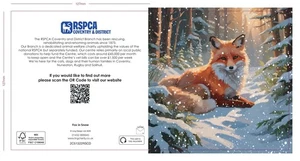 RSPCA Charity Christmas Cards Pack Of 10 Fox In Snow Design 127mm x 127mm - Picture 1 of 2