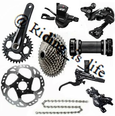 SHIMANO Deore XT M8000 1x11 Speed MTB Groupset W/M8100 Crankset M8100 Brake Set - Image 1 of 4