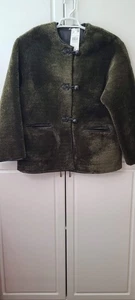 Brand New Mango MNG Fur Effect Coat With Appliqués - Picture 1 of 7