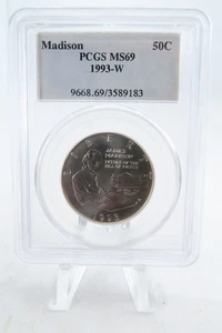 1993-W PCGS MS69 Madison Modern Commemorative Half Dollar 50C - Picture 1 of 2