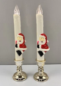 VINTAGE SANTA batteriebetriebene KERZENLEUCHTER mit SANTA Haltekerze - 2er SET - Bild 1 von 13