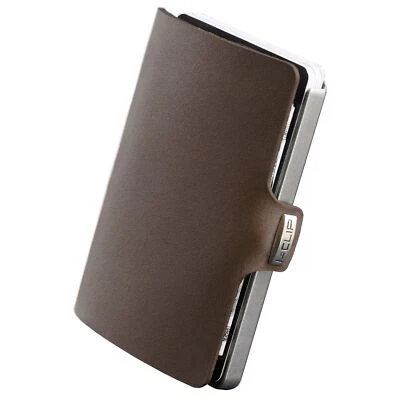 Original Slim Wallet - Leder Geldbörse mit Geldklammer - Glattleder Braun mit... - Bild 1 von 4