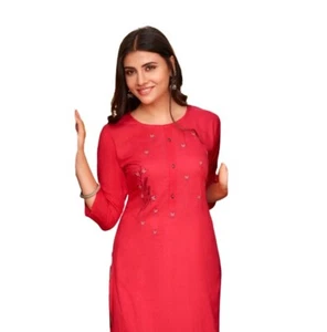 Readymade Ethnic Rayon Embroidery Tunic Kurtis Casual Top Long Women's Kurtis UK - Picture 1 of 62