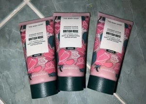 THE BODY SHOP British Rose Shower Scrub 50 ml X 3 Travel Size Rrp £18 - Picture 1 of 1