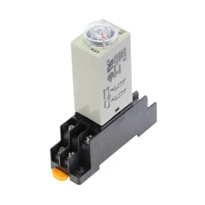 H3Y-2 DC 24V Delay Timer Time Relay 0 - 5 Minute with Base - Imagen 1 de 6