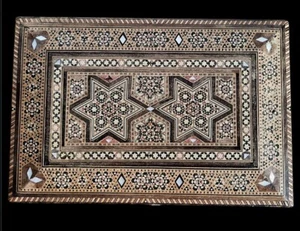 Oriental Mother of Pearl Syria Marquetry Box Set No. 18K Folk Art Chest - Picture 1 of 22