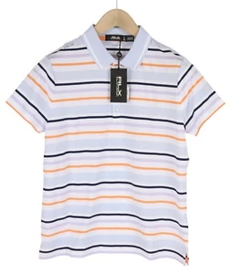 RLX Ralph Lauren Golf Women's T-Shirt L Multicolored Short-Sleeved Striped Polo - Picture 1 of 11